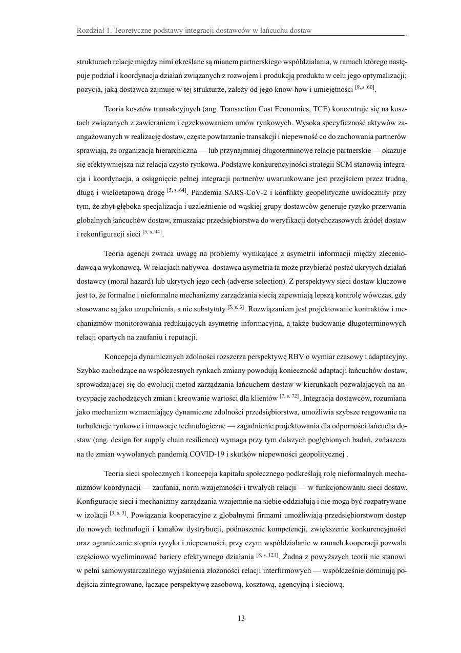 Przypisy z numerem strony źródła — Integracja dostawców w łańcuchu dostaw — modele współpracy i korzyści