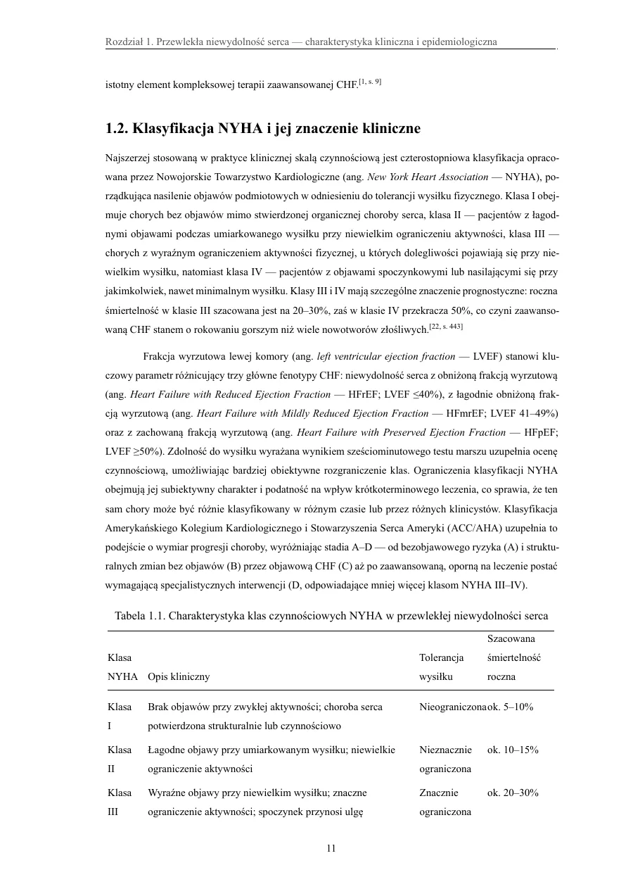 Tabele z podpisami i odwołaniami w tekście — Jakość życia pacjentów z przewlekłą niewydolnością serca w klasie NYHA III i IV