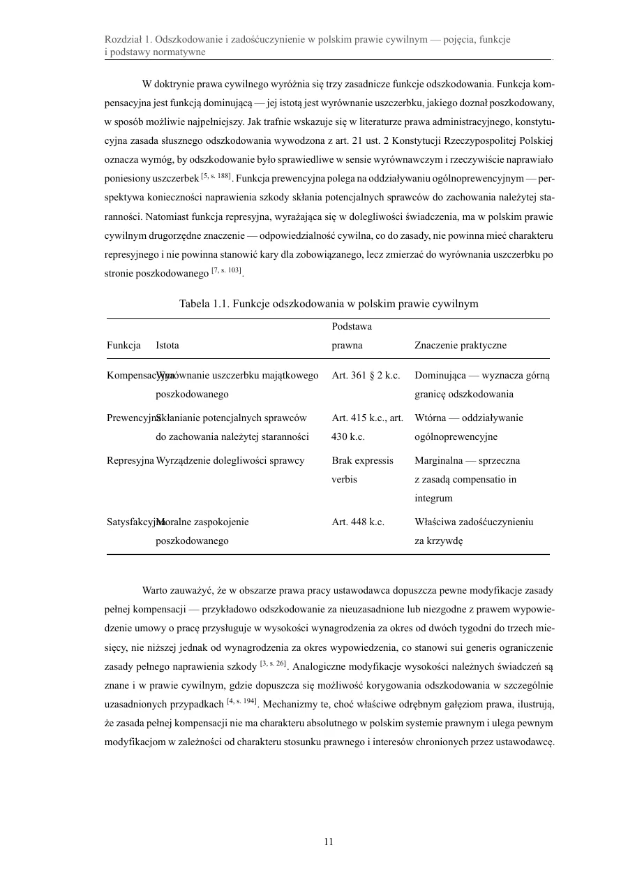 Tabele z podpisami i odwołaniami w tekście — Odszkodowanie i zadośćuczynienie za błąd medyczny — analiza przesłanek odpowiedzialności i kryteriów ustalania wysokości świadczeń